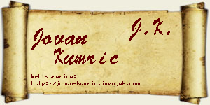 Jovan Kumrić vizit kartica
